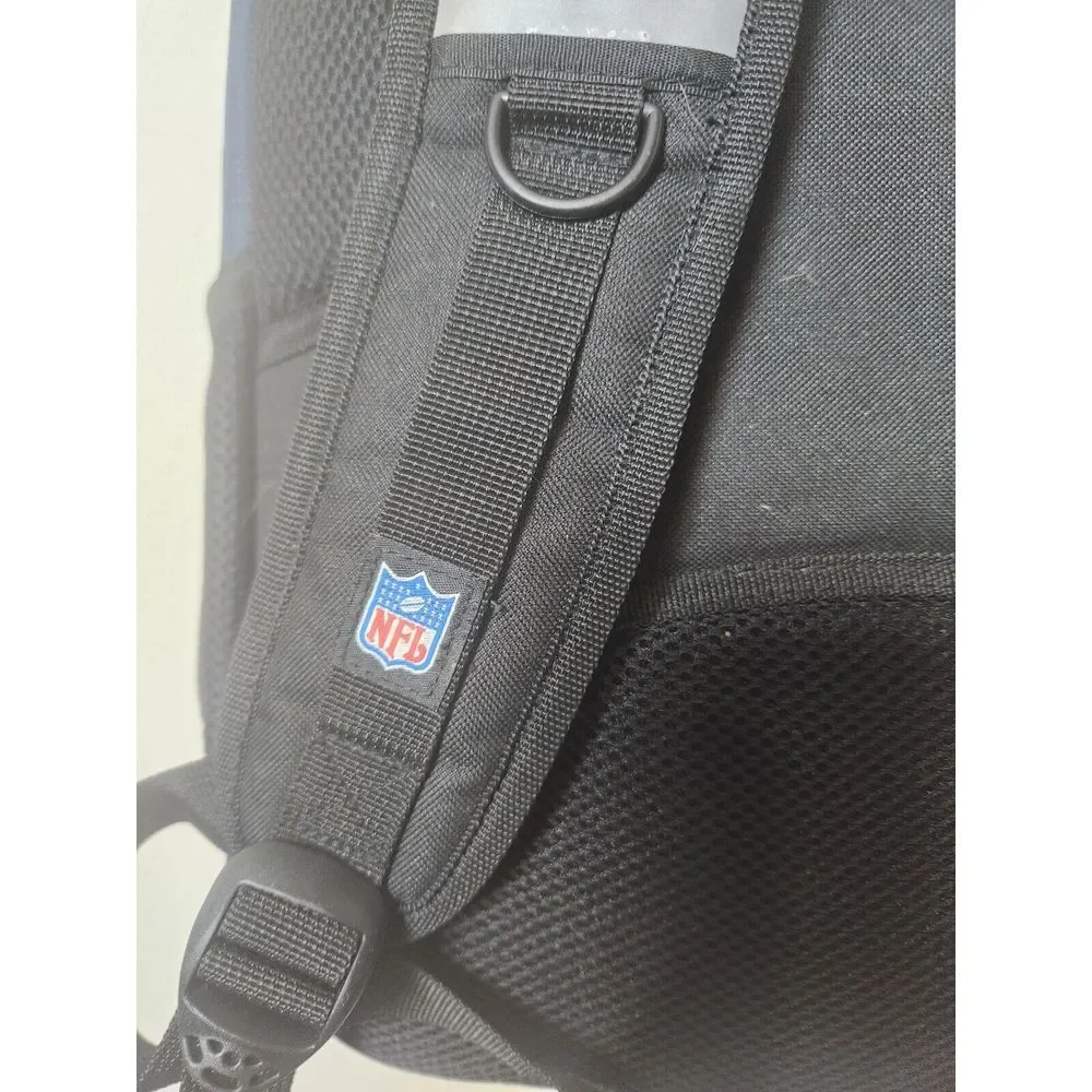 New England Patriots NFL Backpack Embroidered Logo Gray Blue Padded‎ School Book